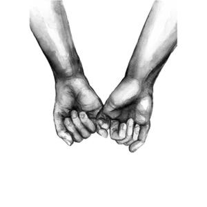 300x300 Black And White Holding Hands Canvas Reval Store