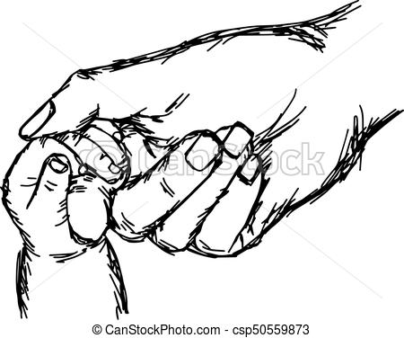 450x376 Close Up Hand Of Baby And Mother Holding Together Vector