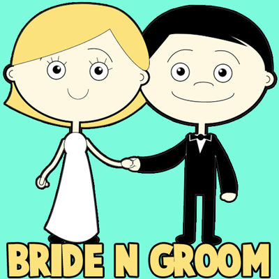400x400 How To Draw Cartoon Bride And Groom Step