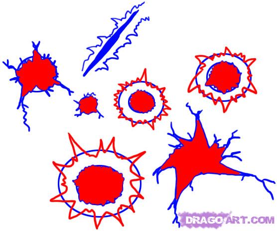 556x465 How To Draw Bullet Holes, Step