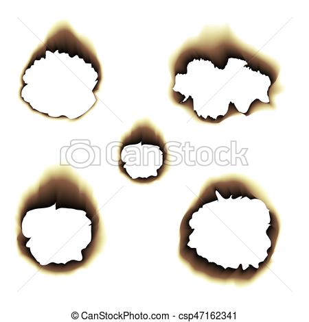 450x470 Burnt Scorched Paper Hole Vector Illustration On Transparent