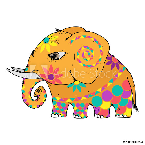 500x500 Elephant Icon Vector Illustration Of A Bright Indian Elephant