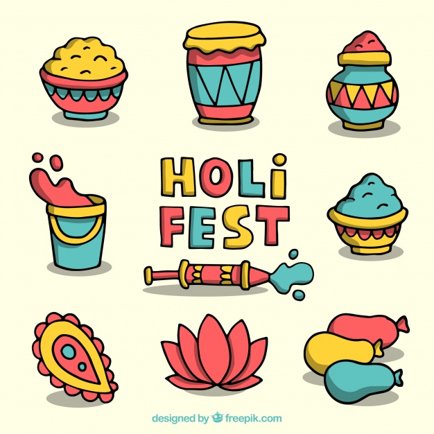 626x626 free download hand drawn holi festival collection