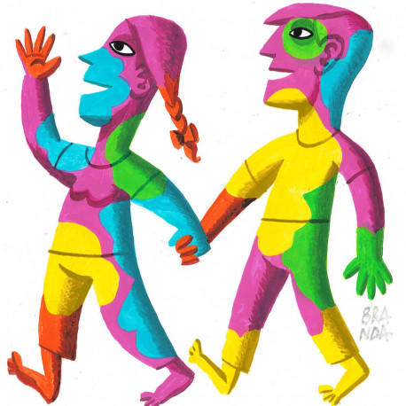 458x458 unique artwork holi from the artist branda, illustration style