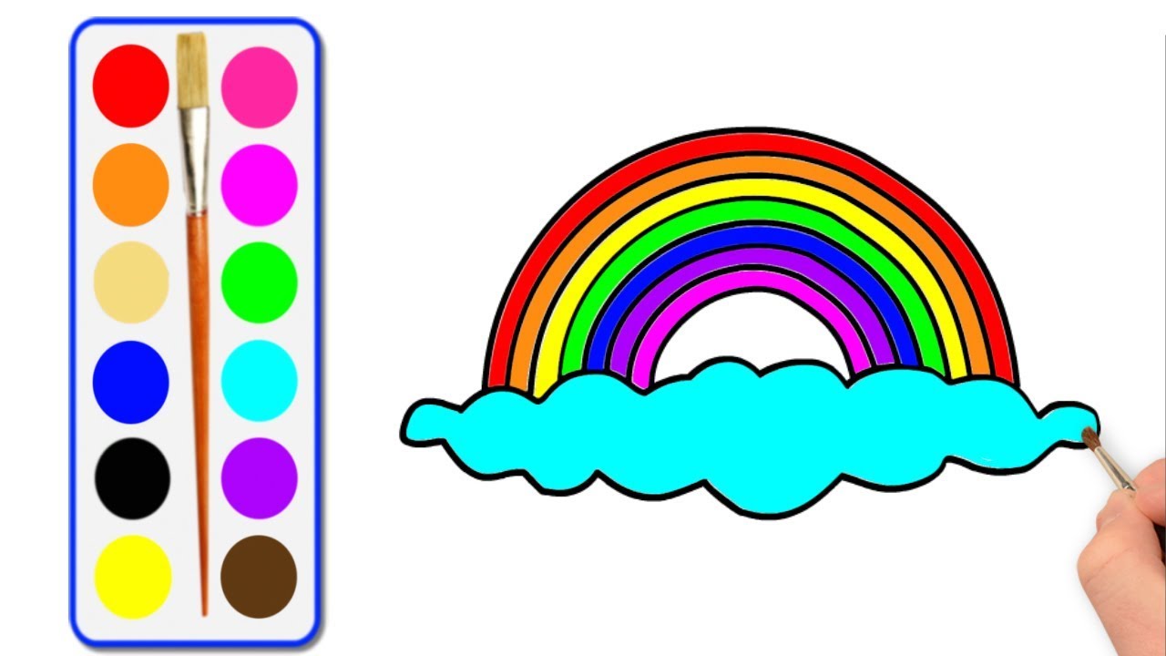 1280x720 draw a rainbow with holi colors drawing colouring pages