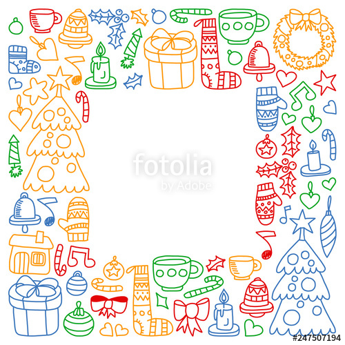 500x500 Vector Set Of Christmas, Holiday Winter Days Vector