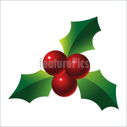 500x500 Holly Berry Black And White Clipart
