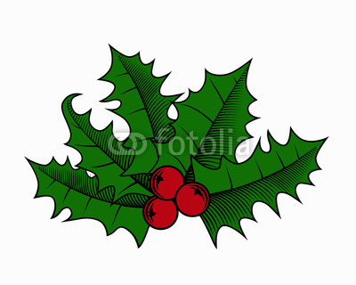 400x320 Holly Berry Leaves Christmas Decoration Isolated On White
