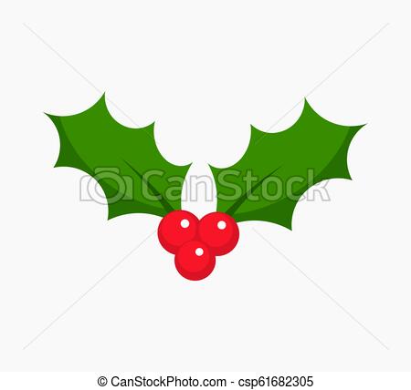 450x428 Christmas Plant Symbol Holly Berry Icon Vector Illustration
