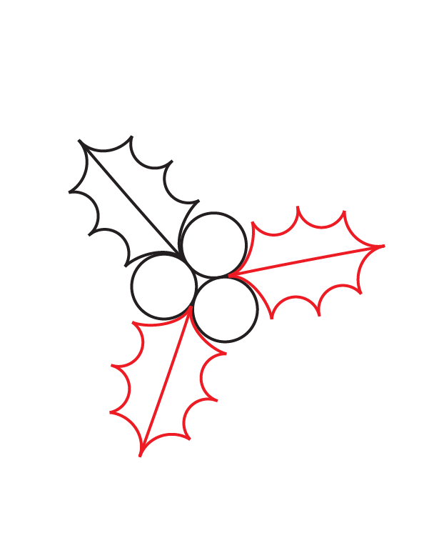 601x760 How To Draw Holly And Ivy Step