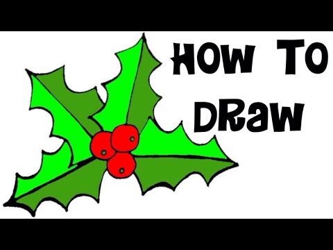 480x360 How To Draw And Color Holly And Berries Easy For Kids Diy Crafts
