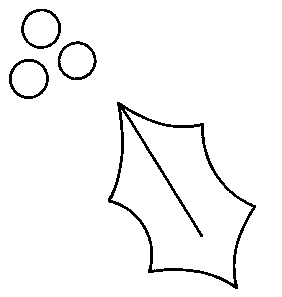 282x297 Holly Leaf Template Wood Slices Felt