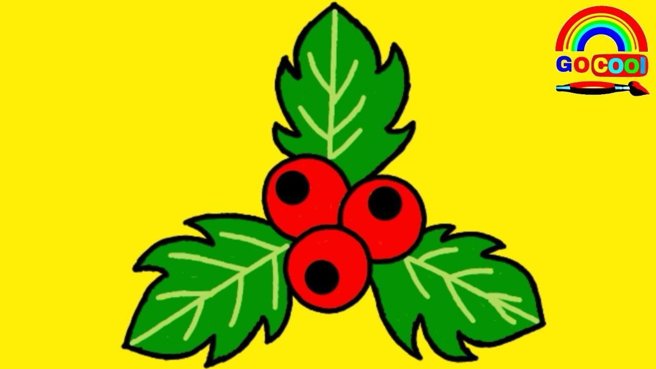 1280x720 How To Draw Holly Leaves And Berries