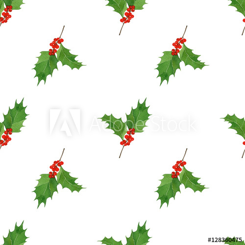 500x500 Watercolor Seamless Pattern With Hand Draw Christmas And New Year