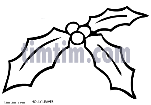 496x347 Free Drawing Of Leaves Holly Bw From The Category Climate