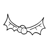 160x160 Line Drawing Cartoon Christmas Holly Stock Image And Royalty Free