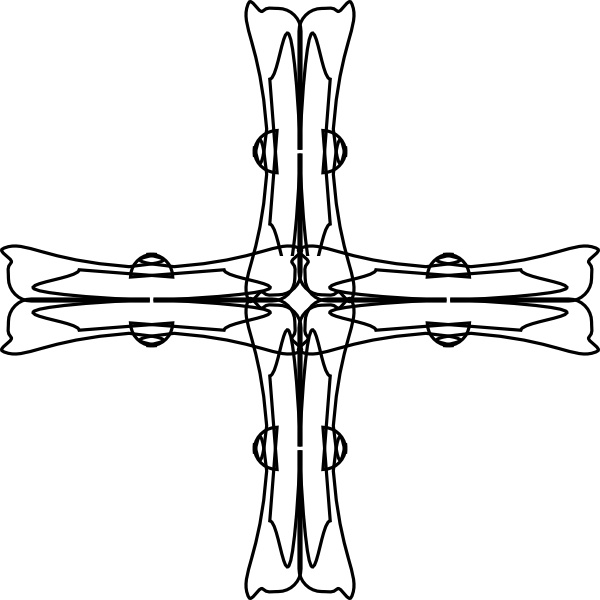 600x600 Holy Greek Cross Outline Clip Art Free Vector In Open Office
