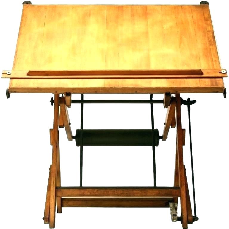 768x768 Wooden Drawing Table Drafting Hardware Small Vintage Wood