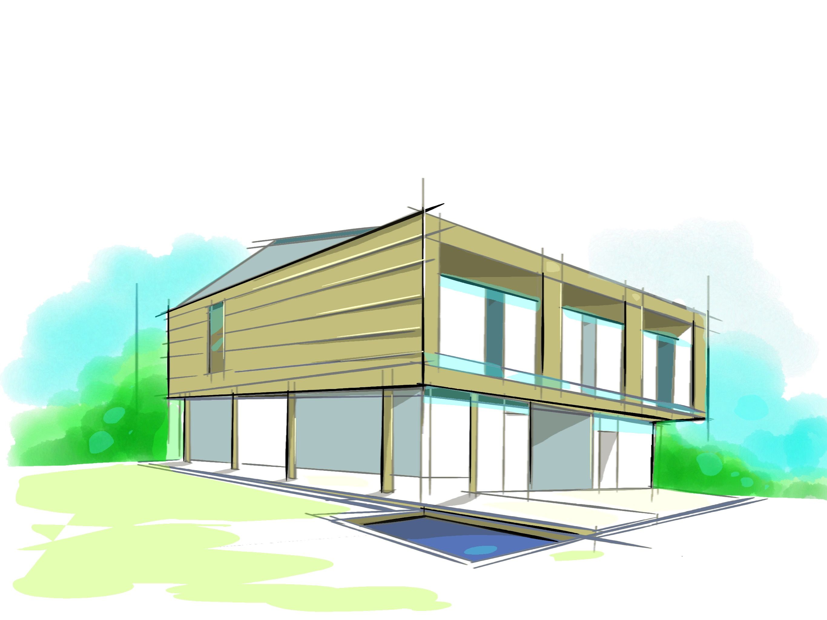 2732x2048 House Sketching