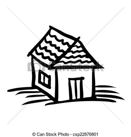 450x470 House Sketch, Vector Illustration