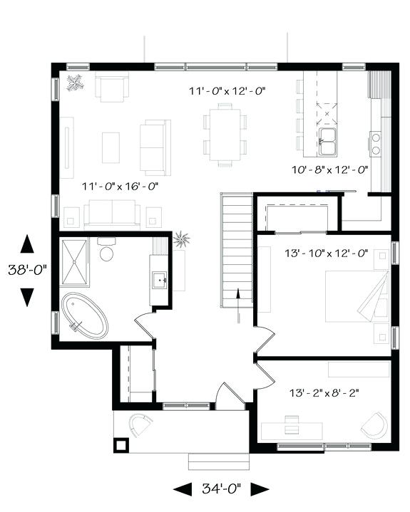 575x719 Simple Home Plans
