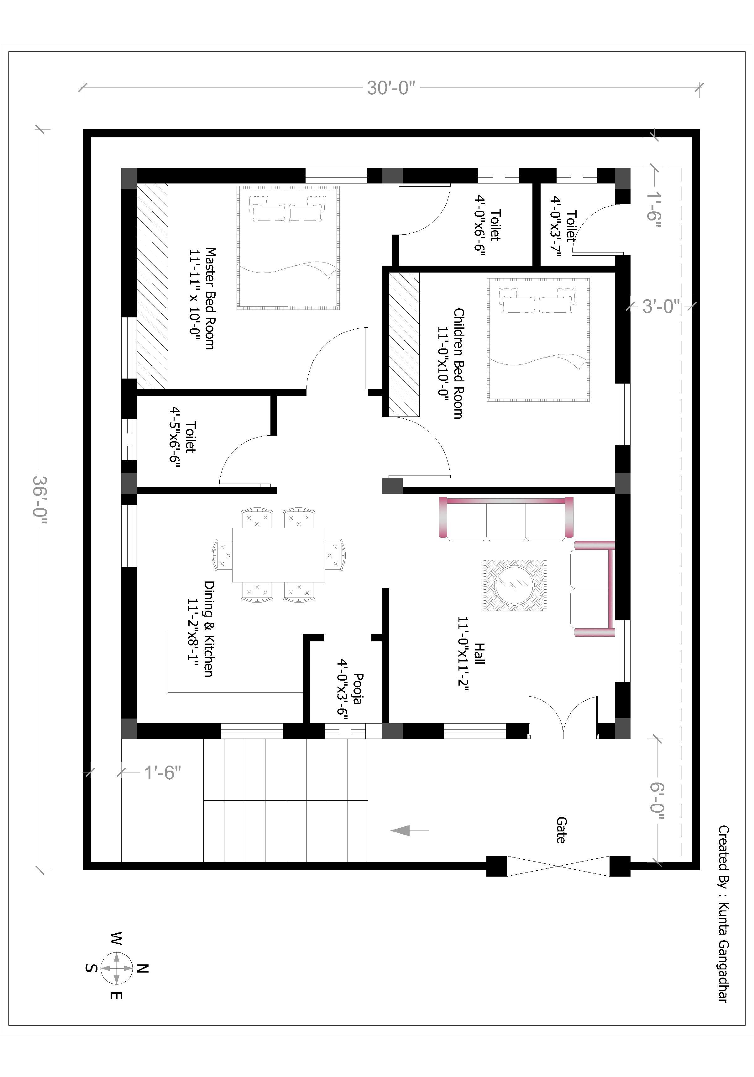 2406x3434 X East Facing Plan Without Car Parking Indian House Plans