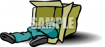 350x157 homeless man asleep in a cardboard box