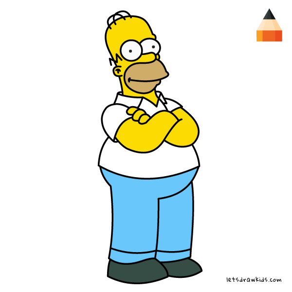 600x600 How To Draw Homer Simpson Step