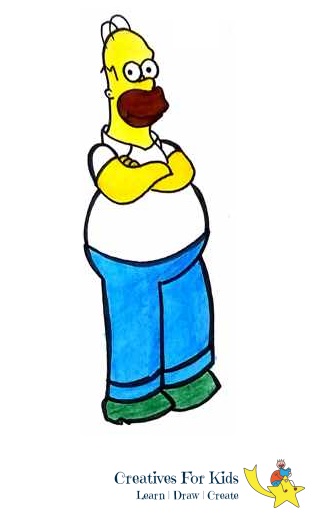 314x521 How To Draw Homer Simpson Step