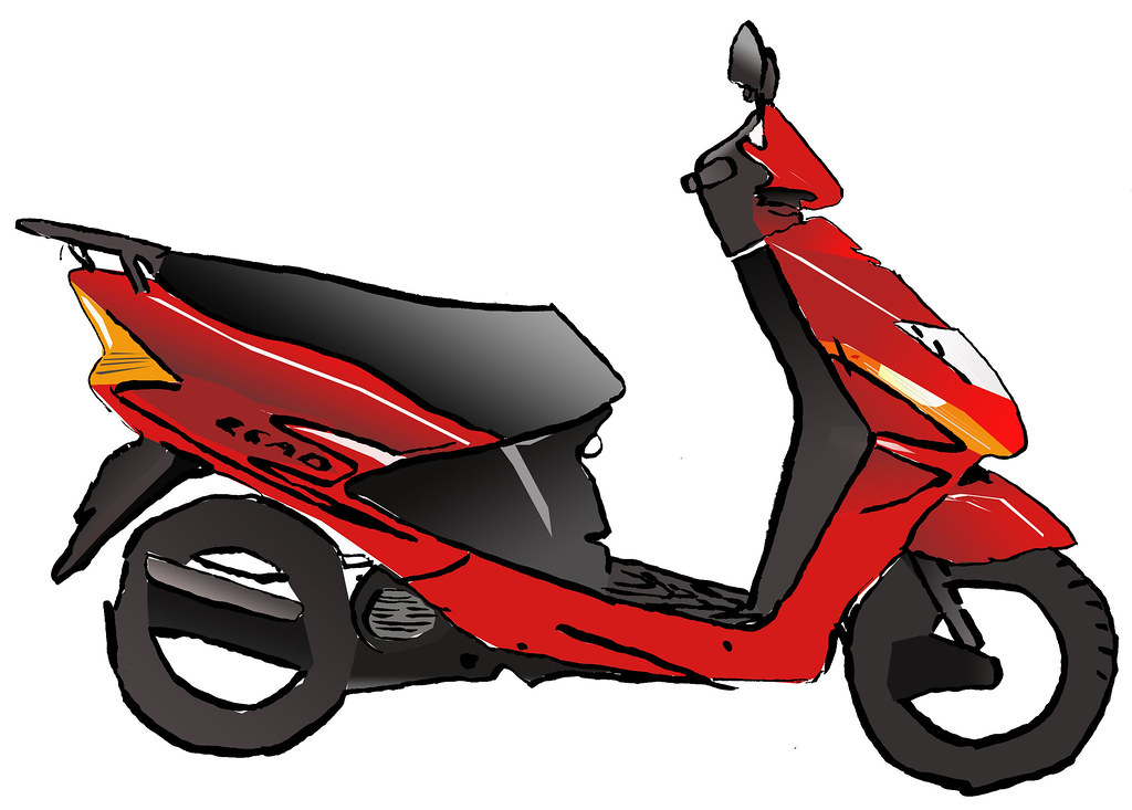 1024x733 Honda Lead Scooter Drawing This Is One Of My Methods