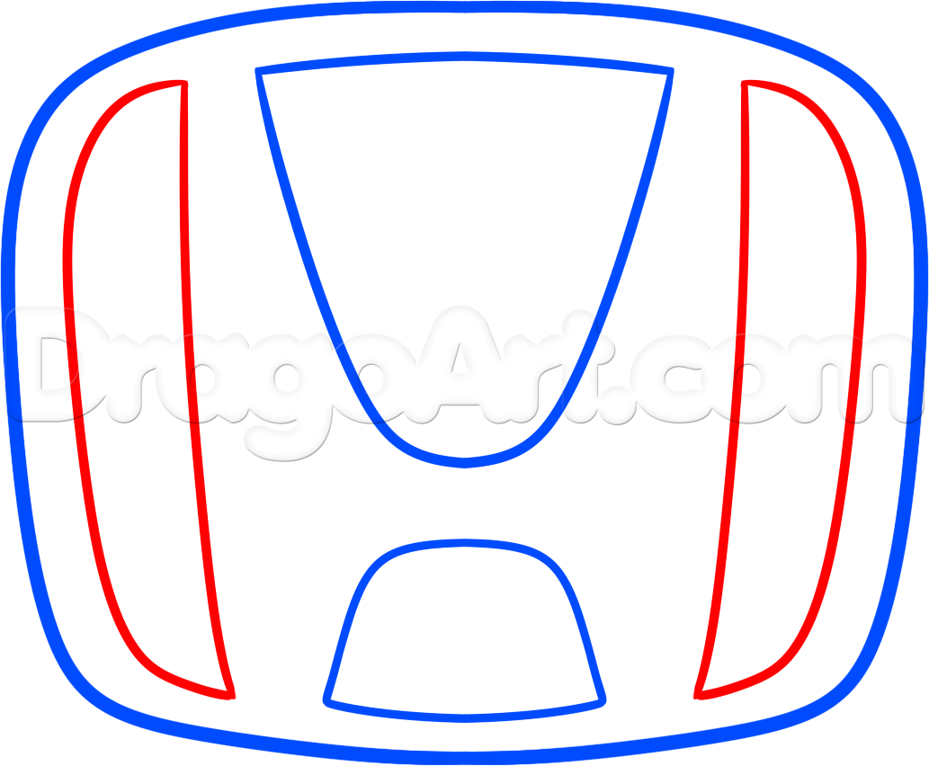 1033x852 Step How To Draw The Honda Logo