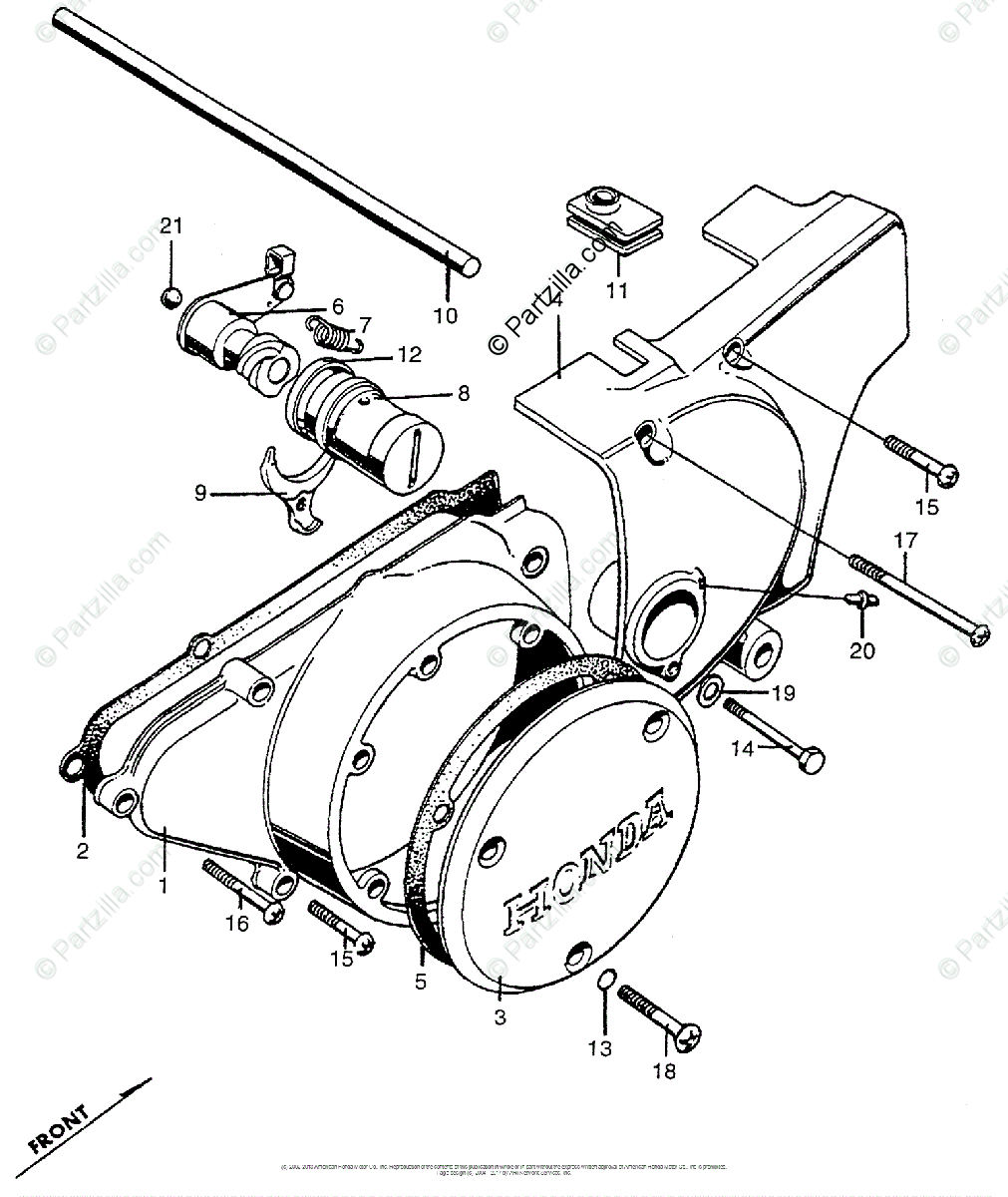 1011x1200 Honda Motorcycle Models With No Year Oem Parts Diagram For Left
