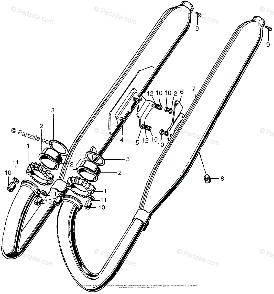 1121x1200 Honda Motorcycle Models With No Year Oem Parts Diagram For Muffler