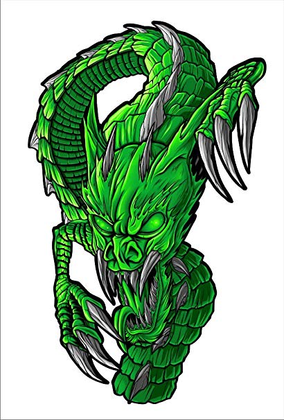 410x606 Sticker Set Green Dragon Inch X Inch