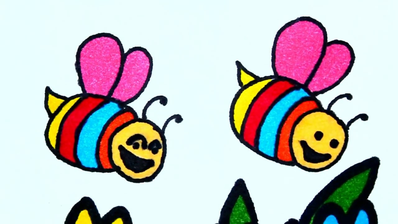 1280x720 How To Draw Cartoon Tulip Flower With Honey Bee