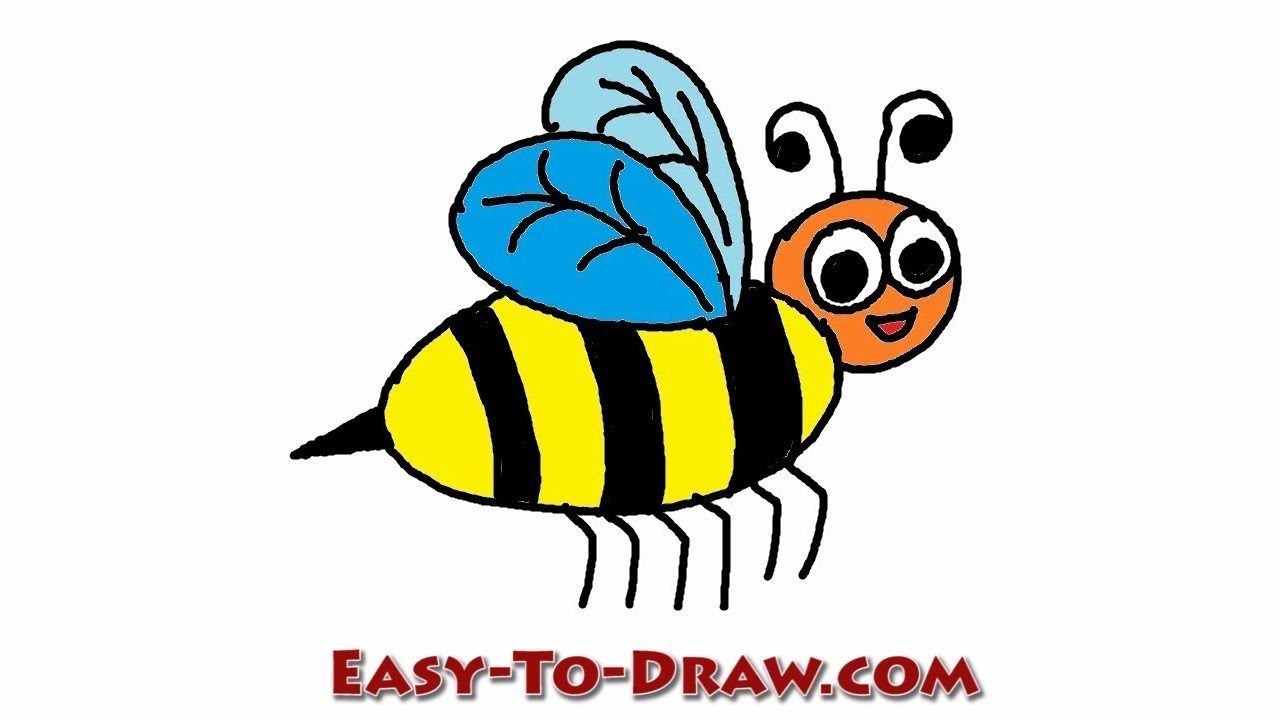 1280x720 How To Draw A Cartoon Honey Bee Step