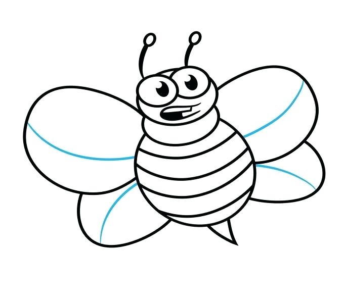 680x600 Bee Drawing Step