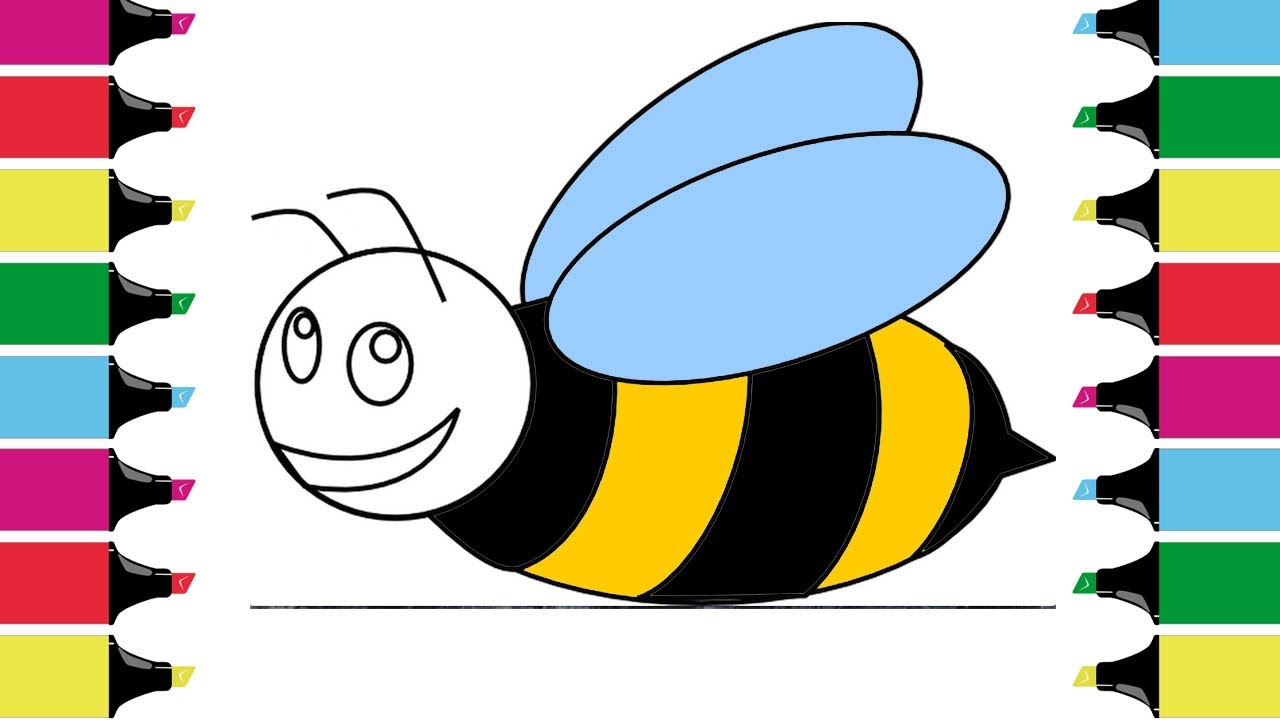 1280x720 Coloring For Children Honeybee How To Draw Drawing And Art