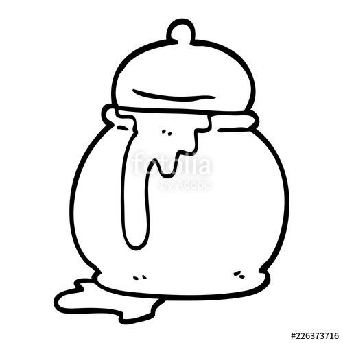500x500 Black And White Cartoon Honey Pot Stock Image And Royalty Free