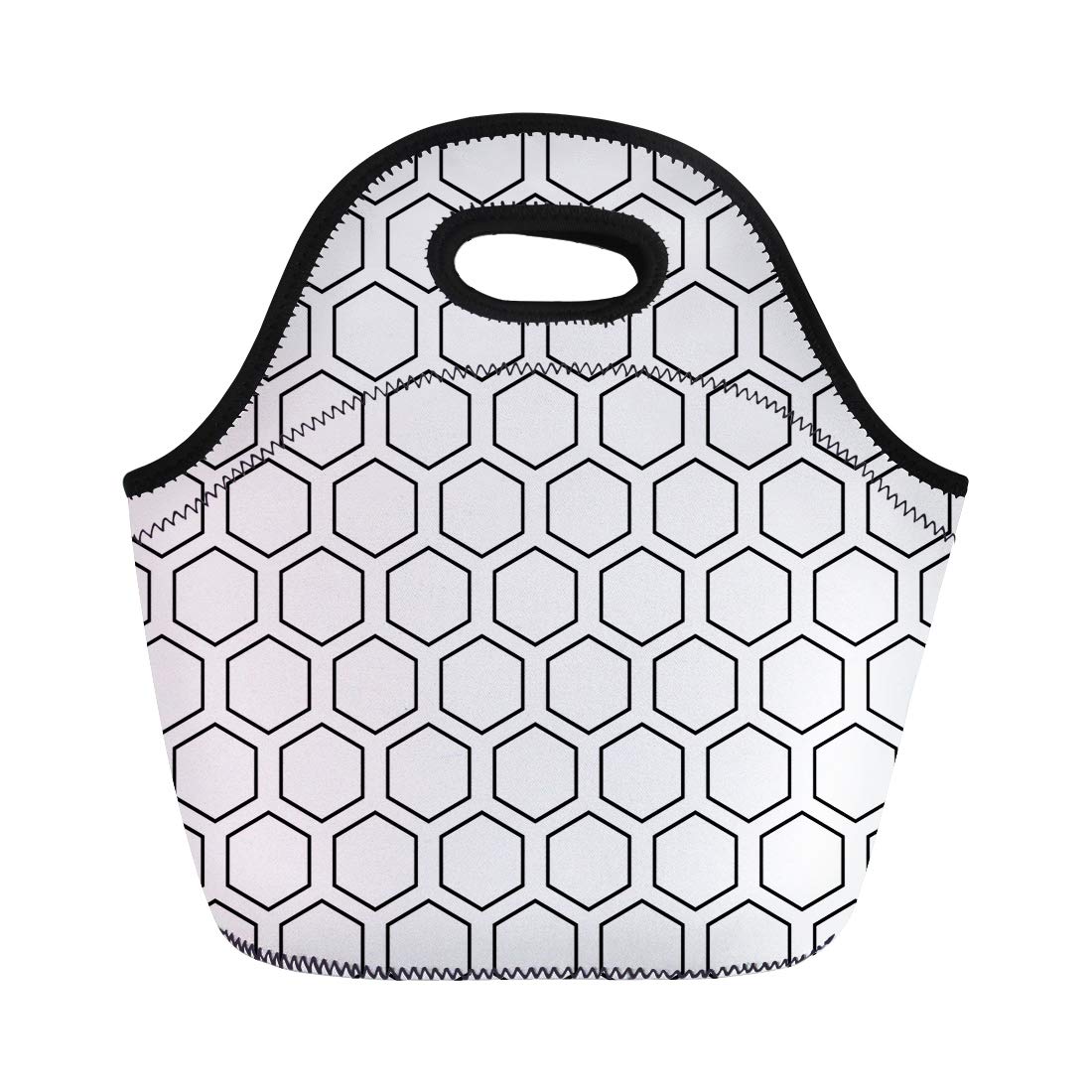 1100x1100 Semtomn Lunch Tote Bag Geometric Black Hexagons