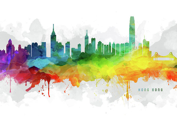 599x394 Hong Kong Skyline Mmr Art Print