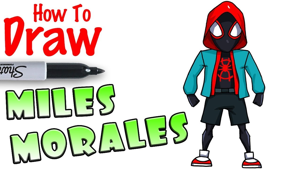 1280x720 how to draw miles morales with hoodie spider man