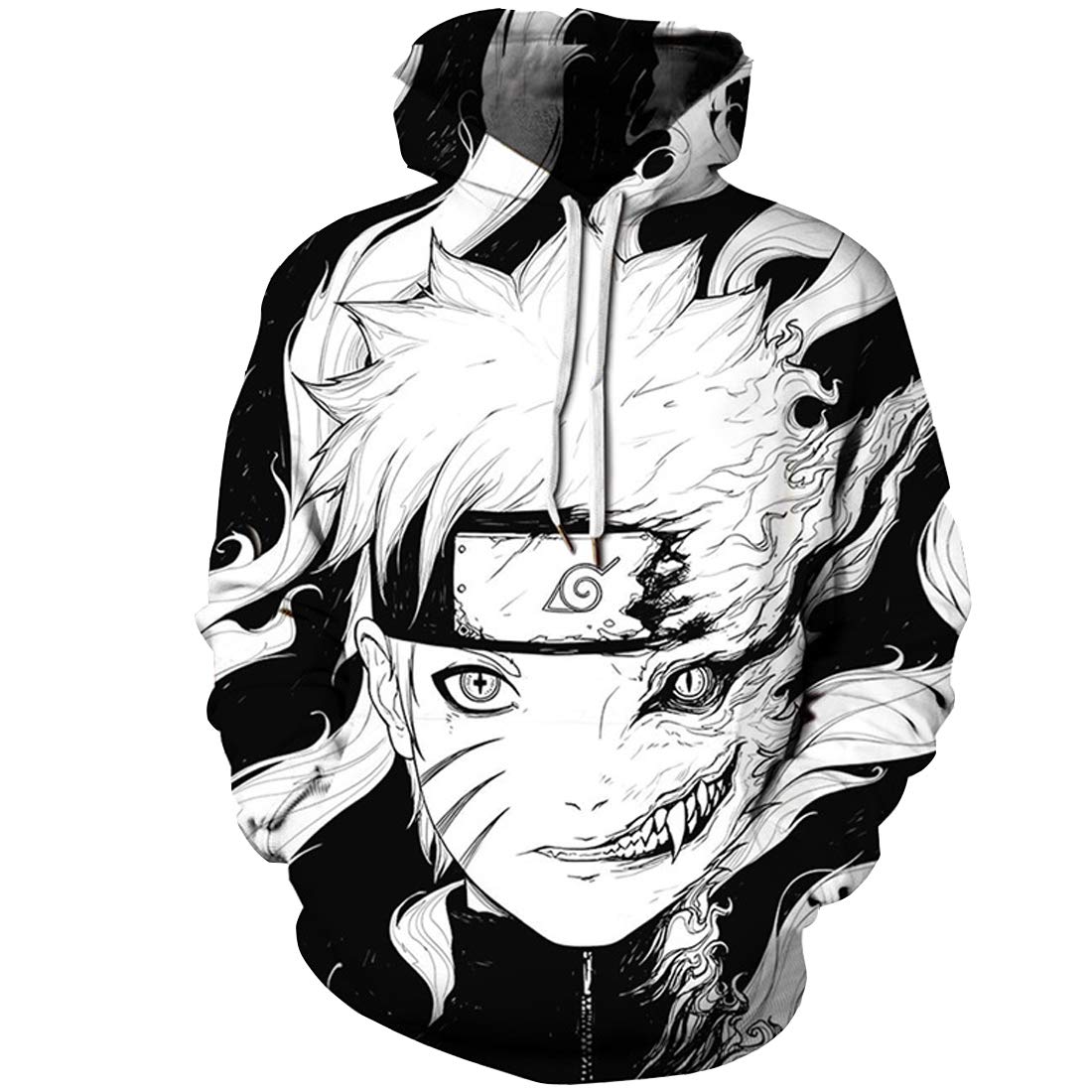 1100x1100 Jjcat Men's Hooded Long Sleeve Digital Print Black White