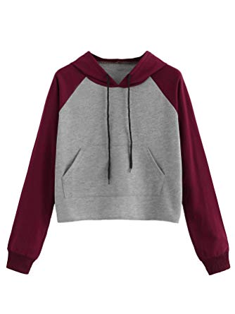 334x445 Sweatyrocks Women's Color Block Hoodie Long Sleeve Drop Shoulder
