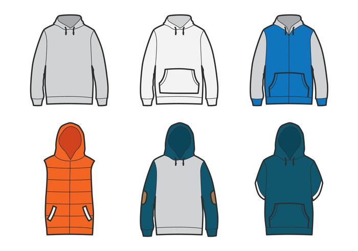 700x490 Outlined Blank Hoodie Template