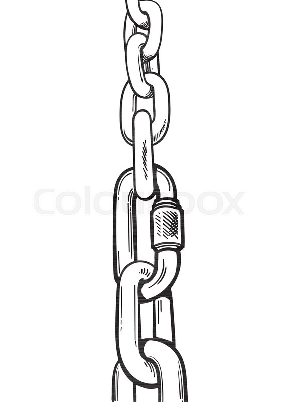 566x800 Chain In Perspective Spring Hook With Stock Vector Colourbox