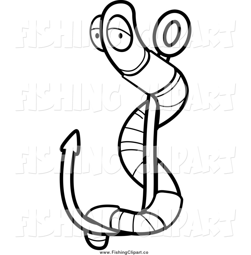 1024x1044 Clip Art Of A Black And White Worm On A Hook