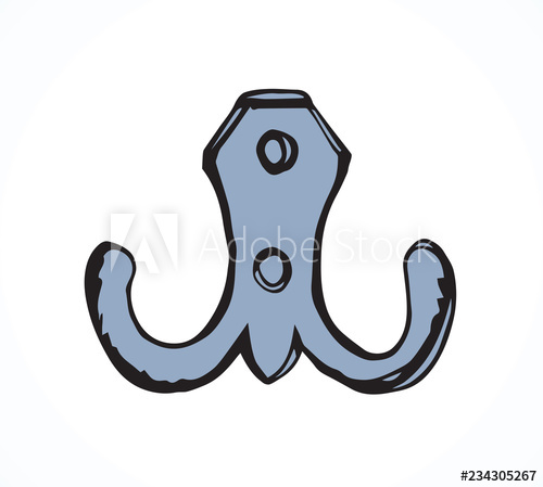 500x449 Wall Hook Vector Drawing