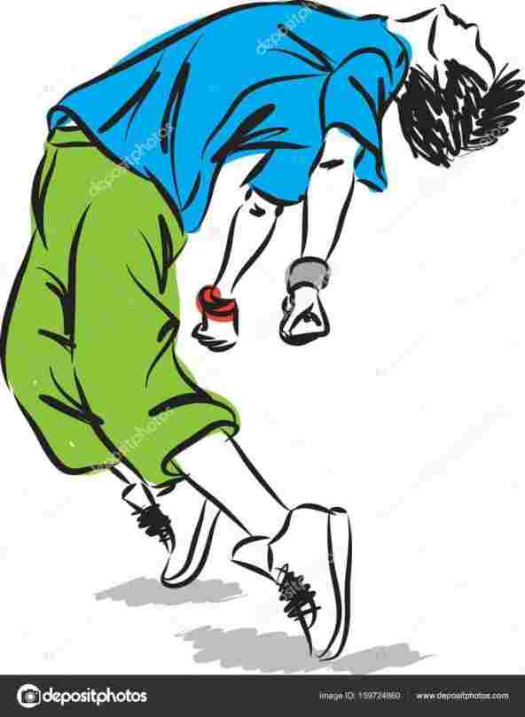 592x809 hiphop dancer drawing