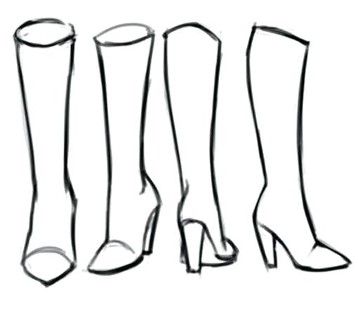 510x446 Draw Boots Tutorial On How To Draw Different Types Of Shoes Boots